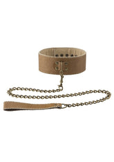 Ouch! Bondage Collar With Leash Brown Collars and Leads